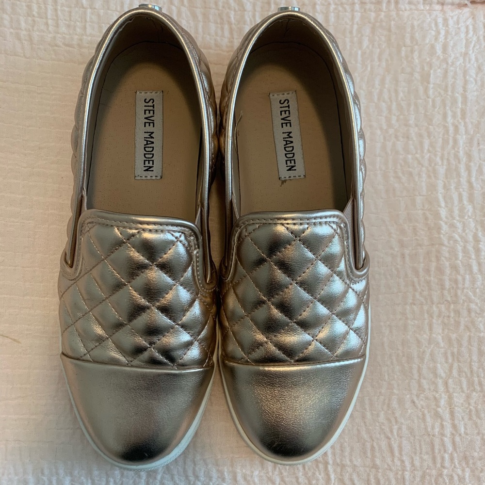 Gold Steve Madden sneakers